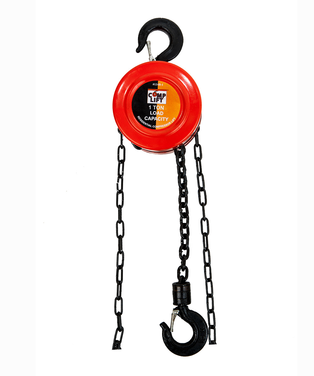 2181-H 1 ton chain hoist 8 ft chain fall; 2182-H 1 ton chain hoist 20 ft chain fall.